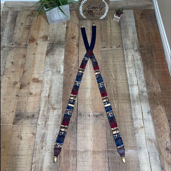 CAS Germany Paisley Suspenders Y Back Adjustable Clip On Clasp - Picture 2 of 3